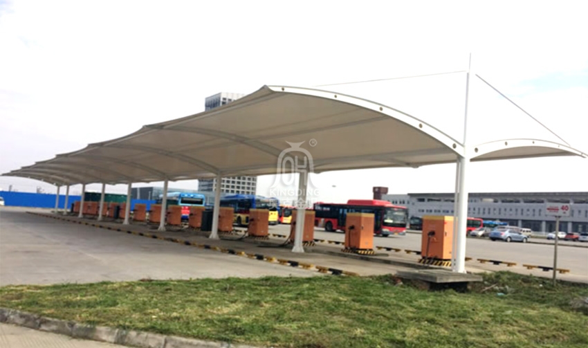 扬州江都公交站充电桩膜结构雨棚